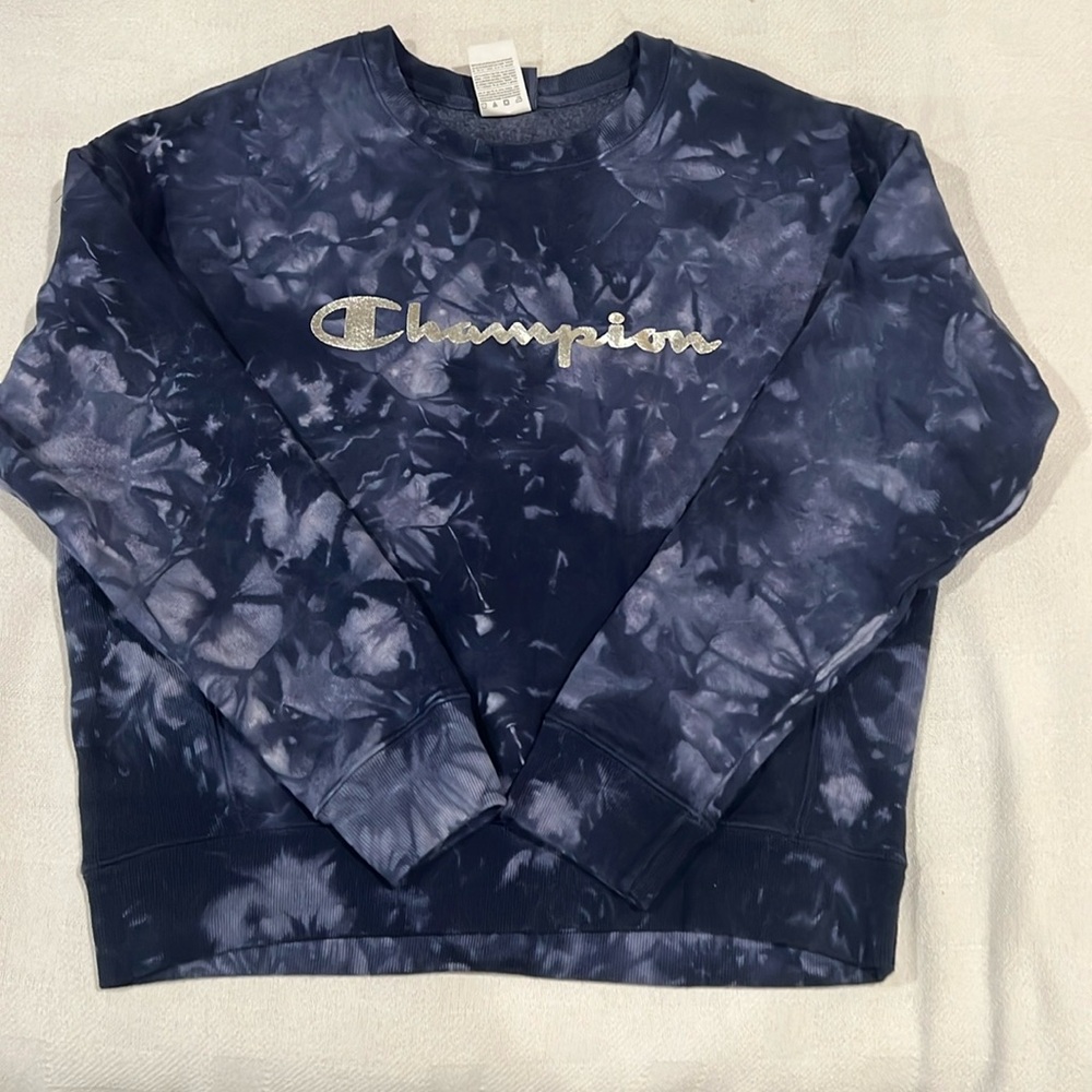 Champion tie dyed navy heavy sweatshirt